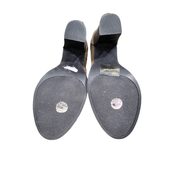 Charlotte Russe Brown Faux Suede Thigh High Heeled Boots Size 8 - Picture 6 of 9